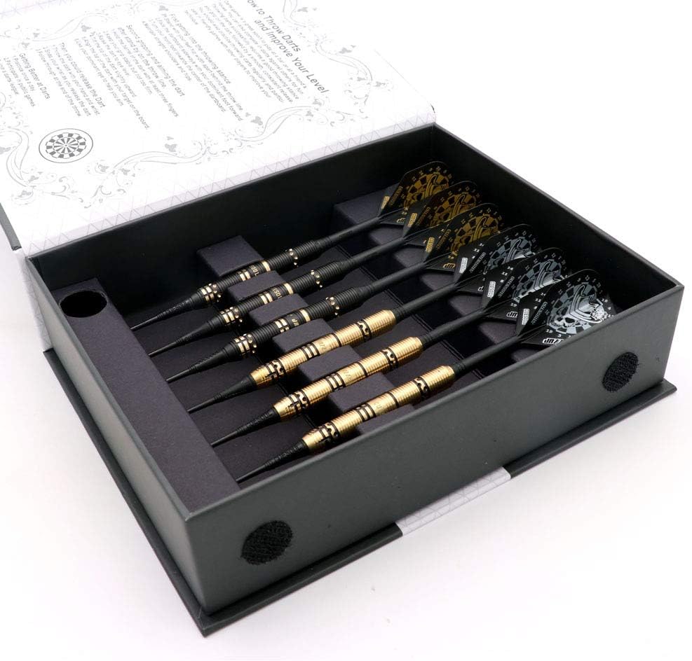 CUESOUL Jazz – Juego de dardos de punta suave de 0.67 oz con 6 vuelos integrados de plástico AK5 y 36 puntas de plástico para tablero de dardos