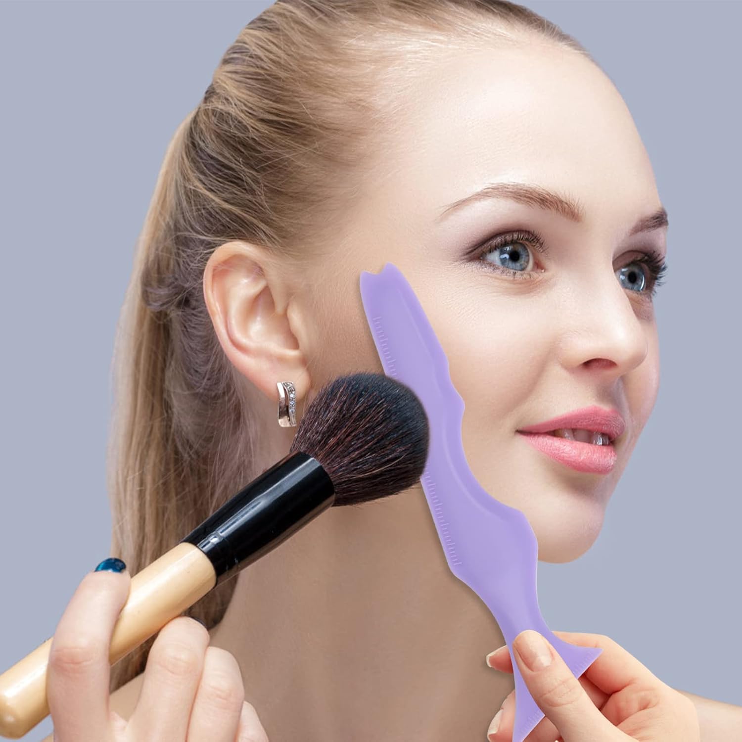 Catcan Plantillas delineador de ojos 5 en 1 para ojos, herramienta multifuncional delineador de ojos, herramienta reutilizable de silicona para