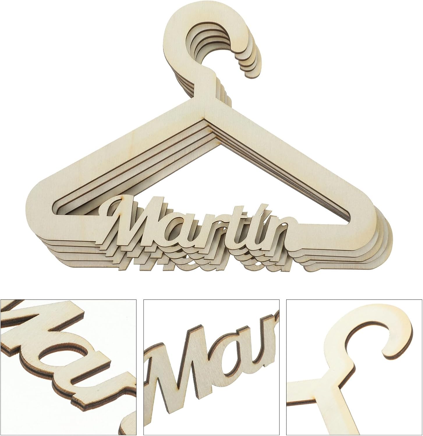 Didiseaon Perchas de madera antideslizantes para niños, 5 unidades, para guardería, armario, organizador de armario para bebés, perchas de madera