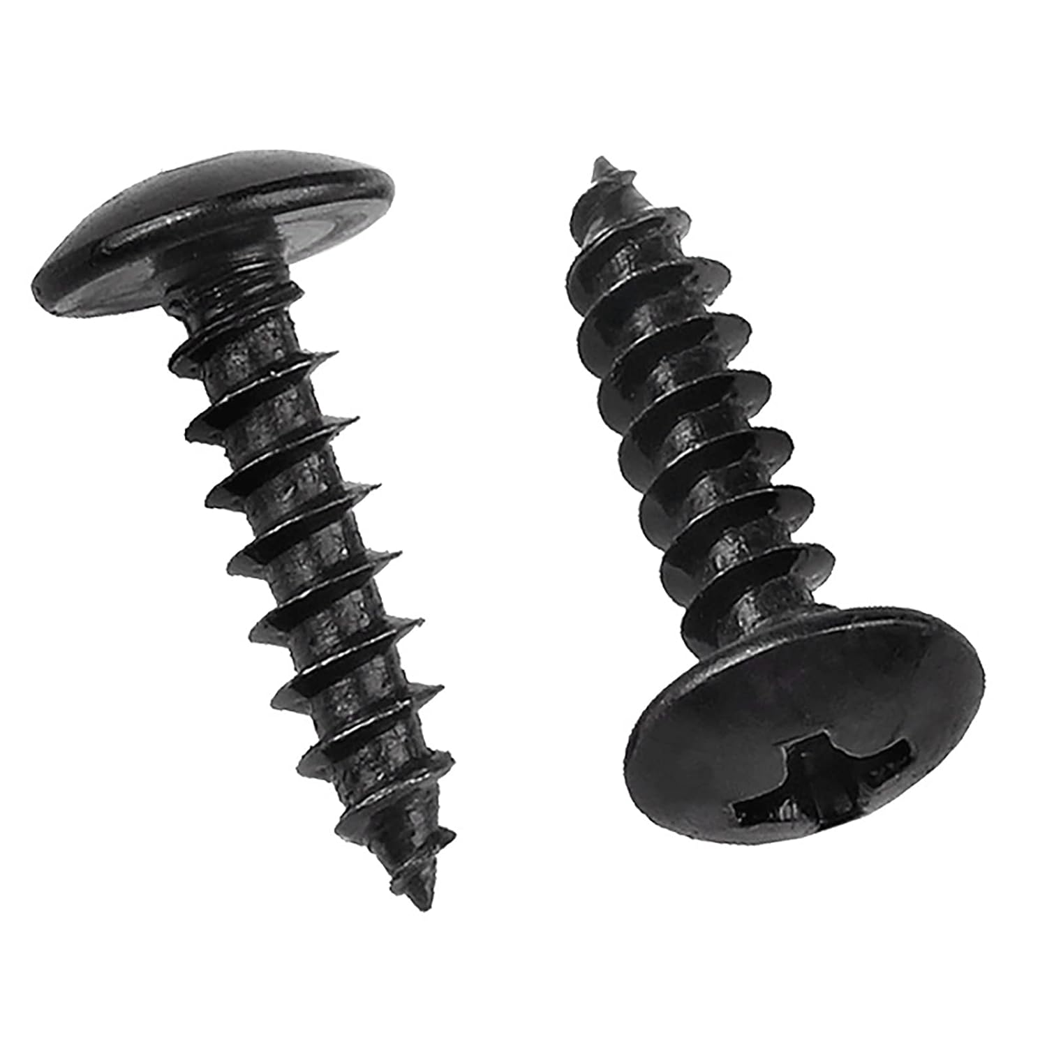 70 tornillos de madera M5 x 1.575 in con cabeza de truss Phillips negros, tornillos de cabeza de hongo cruzados autorroscantes para muebles,