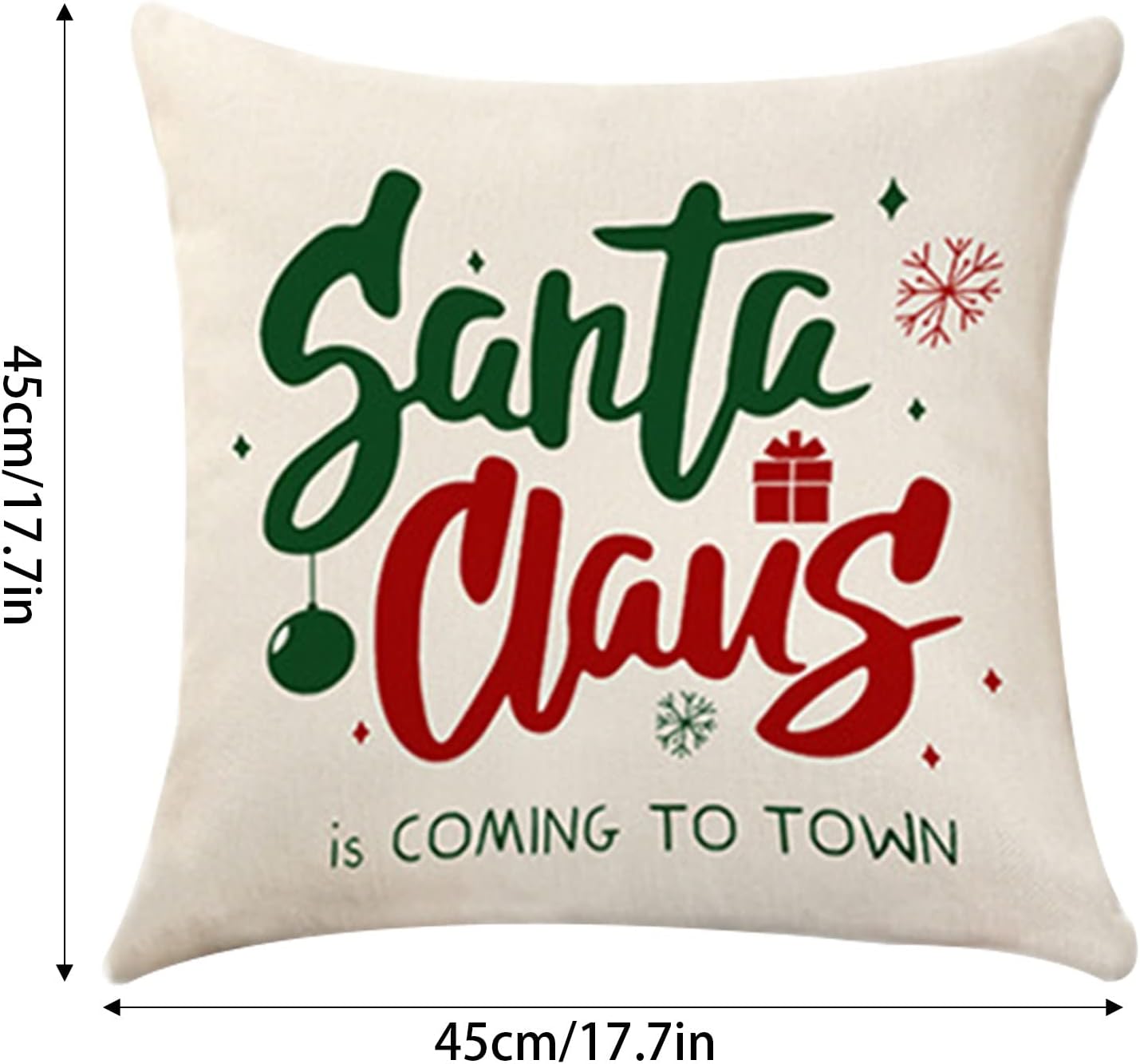 Scceatti Liene – Fundas de almohada de Navidad con cremallera cuadrada de 18 x 18 pulgadas, funda de almohada estilo campestre de Liene, funda