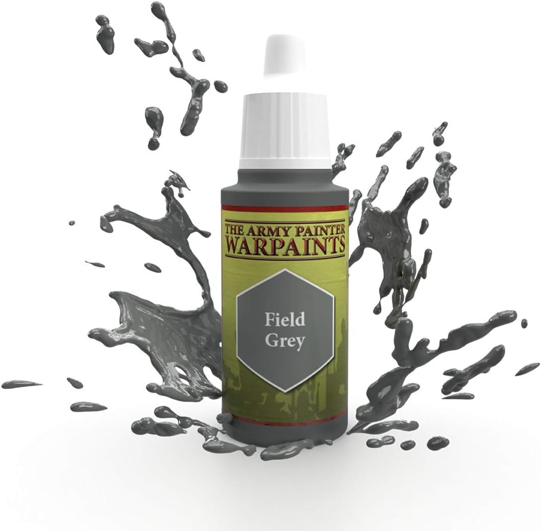 The Army Painter Field Grey Warpaint – Pintura acrílica no tóxica a base de agua muy pigmentada para juegos de rol de mesa, juegos de mesa y juegos