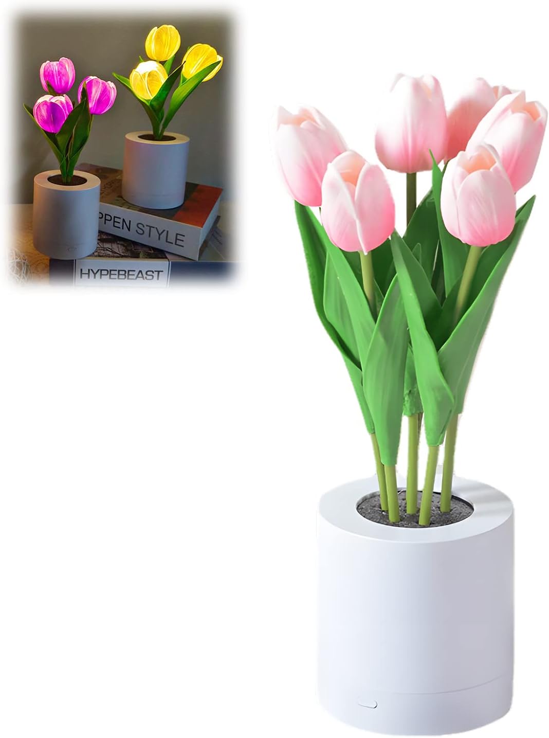 Lámpara de girasol, girasol artificial en maceta con luces LED, luz nocturna LED USB, lámpara de mesa, mesita de noche, dormitorio, luz decorativa