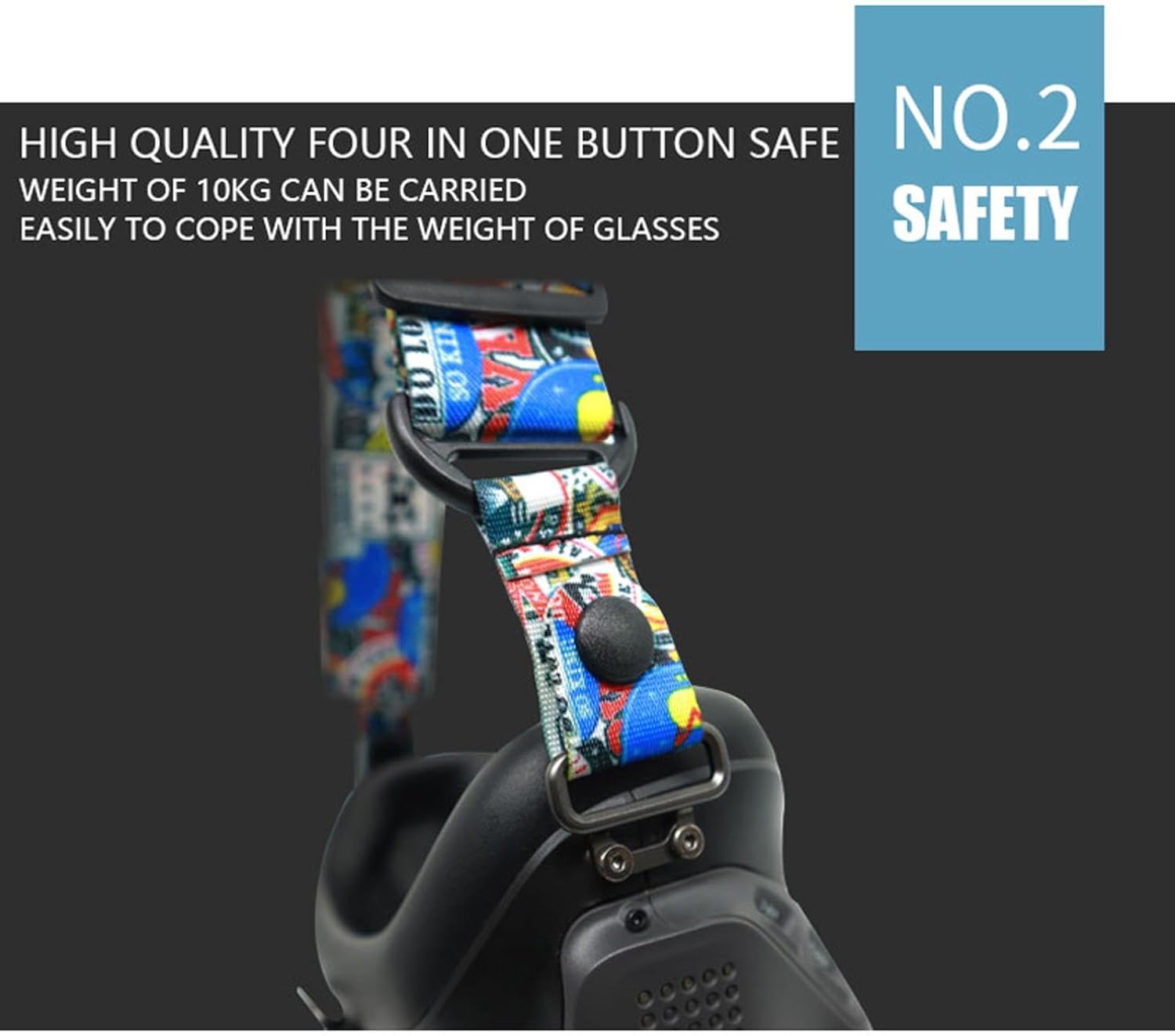 ZEZEFUFU Correa de cabeza ajustable para DJI FPV gafas V2 accesorios graffiti colorido diadema correa fija