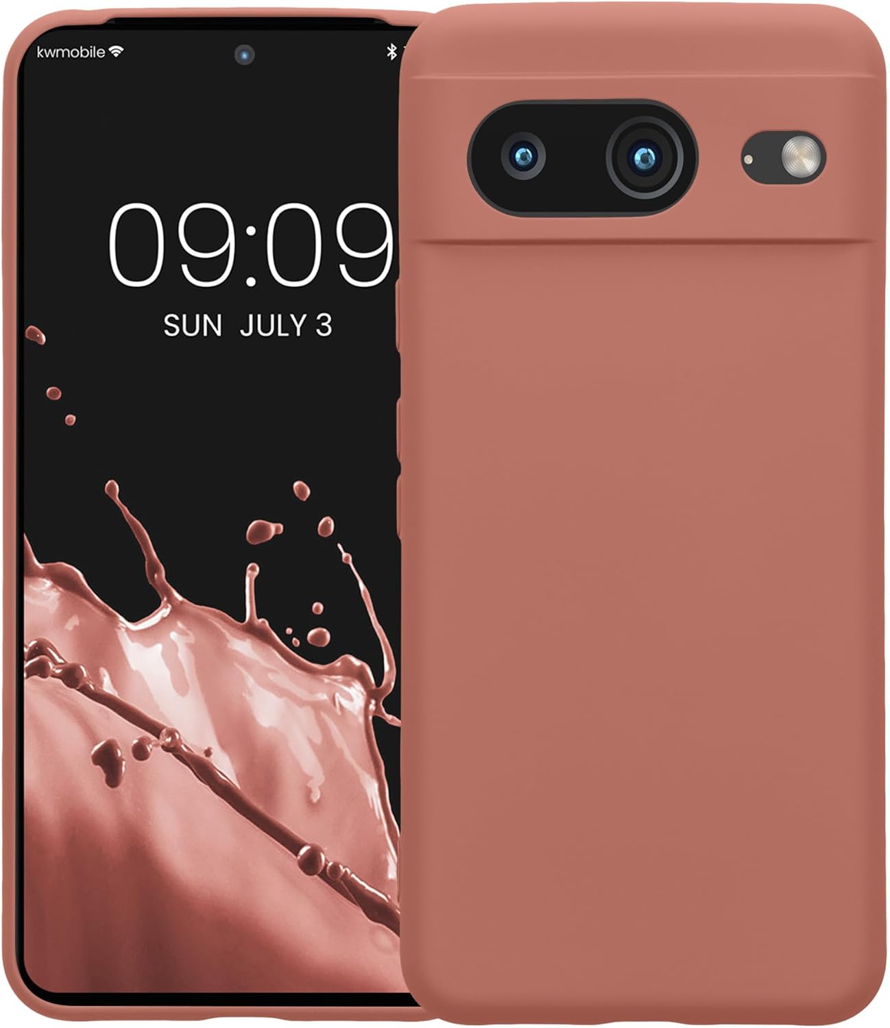 kwmobile Funda compatible con Google Pixel 8 – Funda protectora delgada de TPU con acabado mate suave – Rosa de invierno