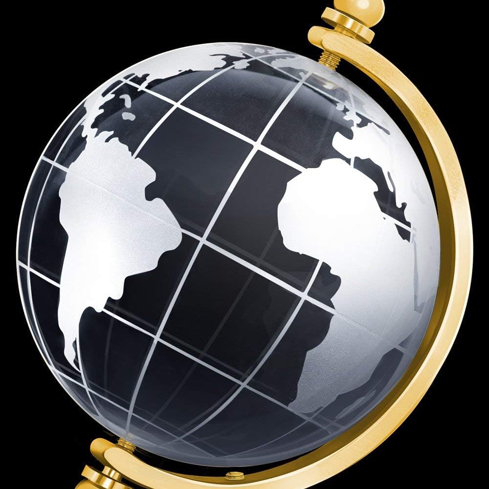 Maverton Globo de cristal para mujer – Decoración para ella – Mapa del mundo cortado con láser – Elegante caja con sobreimpresión – Para viajero –