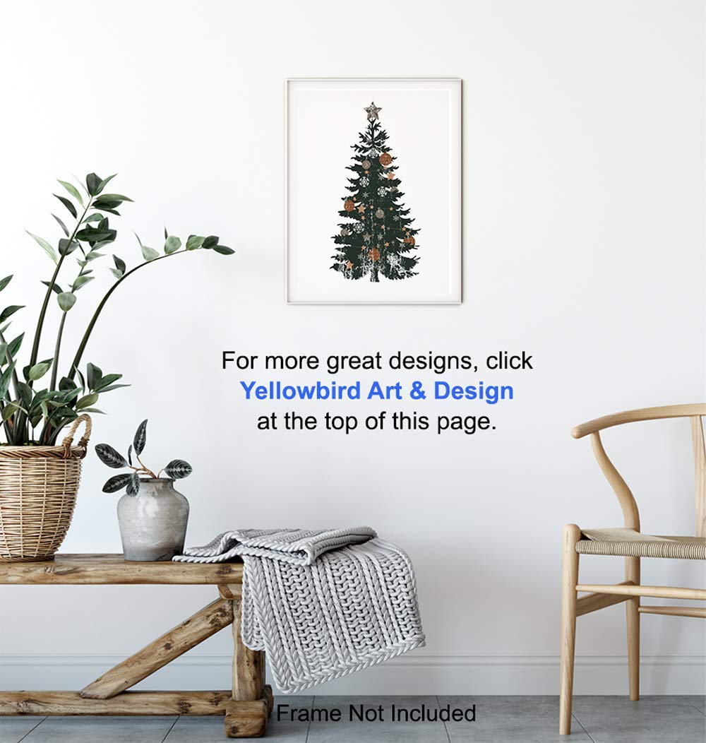 Christmas Tree Decor – Pine Tree Holiday Decorations for Home, Apartment, Living Room, Bedroom – Cute Secret Santa Gift for Office Party – 8×10