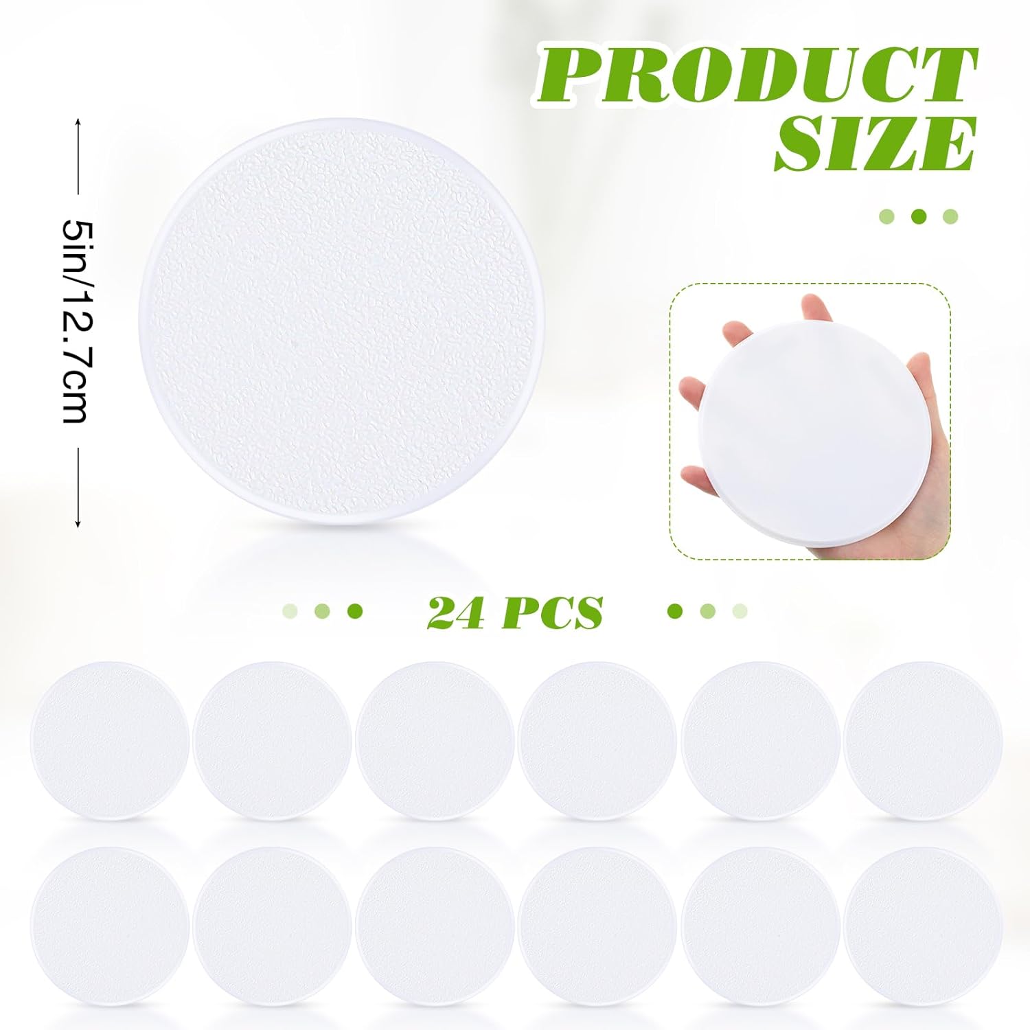 BBTO Topes de puerta protector de pared de 5 pulgadas, protector de pomos de puerta, cubierta redonda de agujero de pared, protector autoadhesivo de
