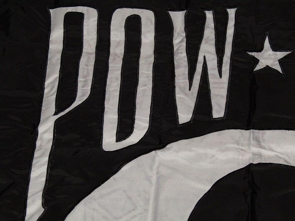 Premium 5×8 Embroidered Sewn POW MIA POWMIA 300D Nylon Flag 5’x8′ Grommets