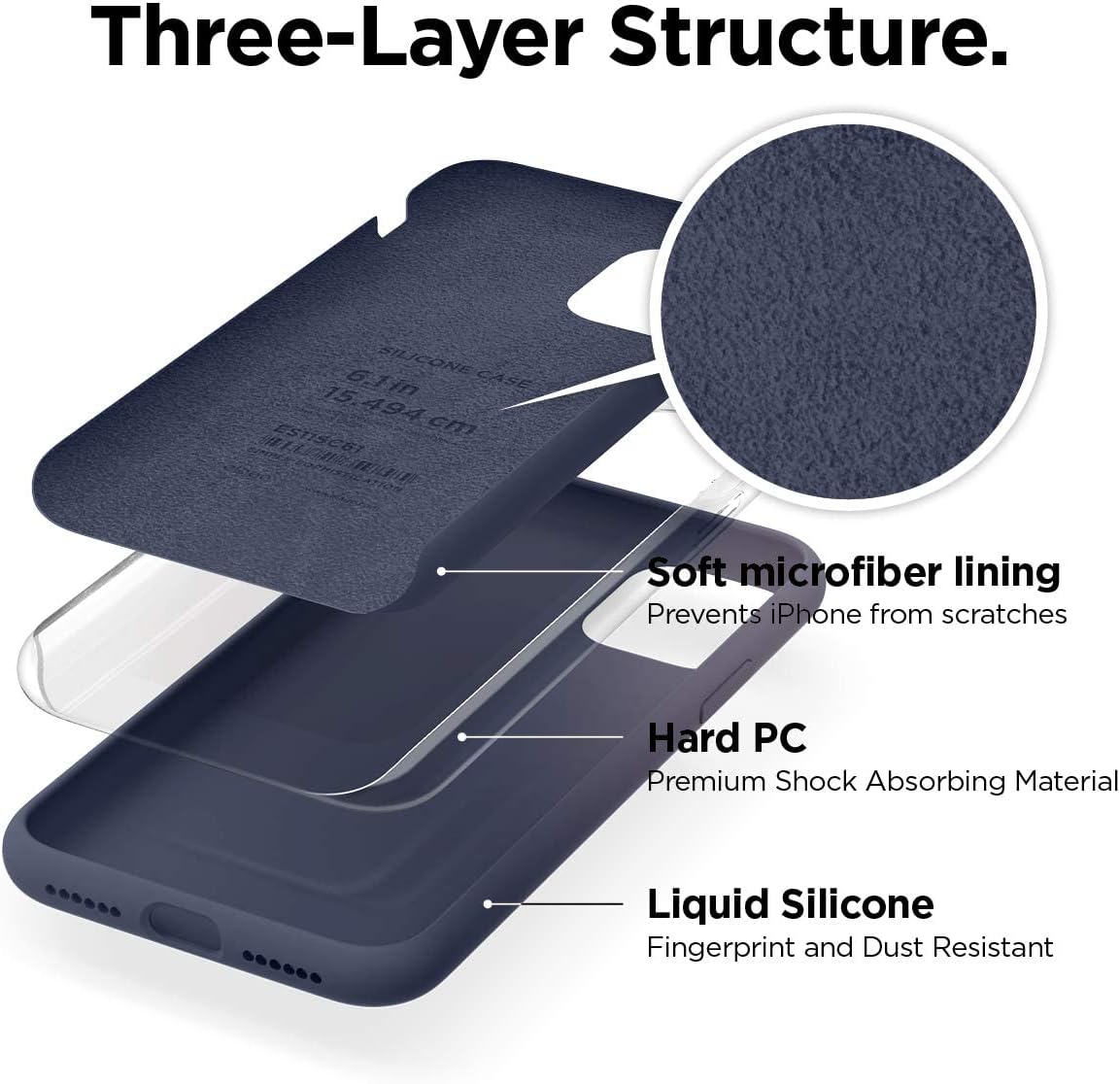 elago – Funda de silicona para iPhone 11 Color, silicona líquida prémium, borde elevado (protección de pantalla y cámara), estructura de 3 capas,