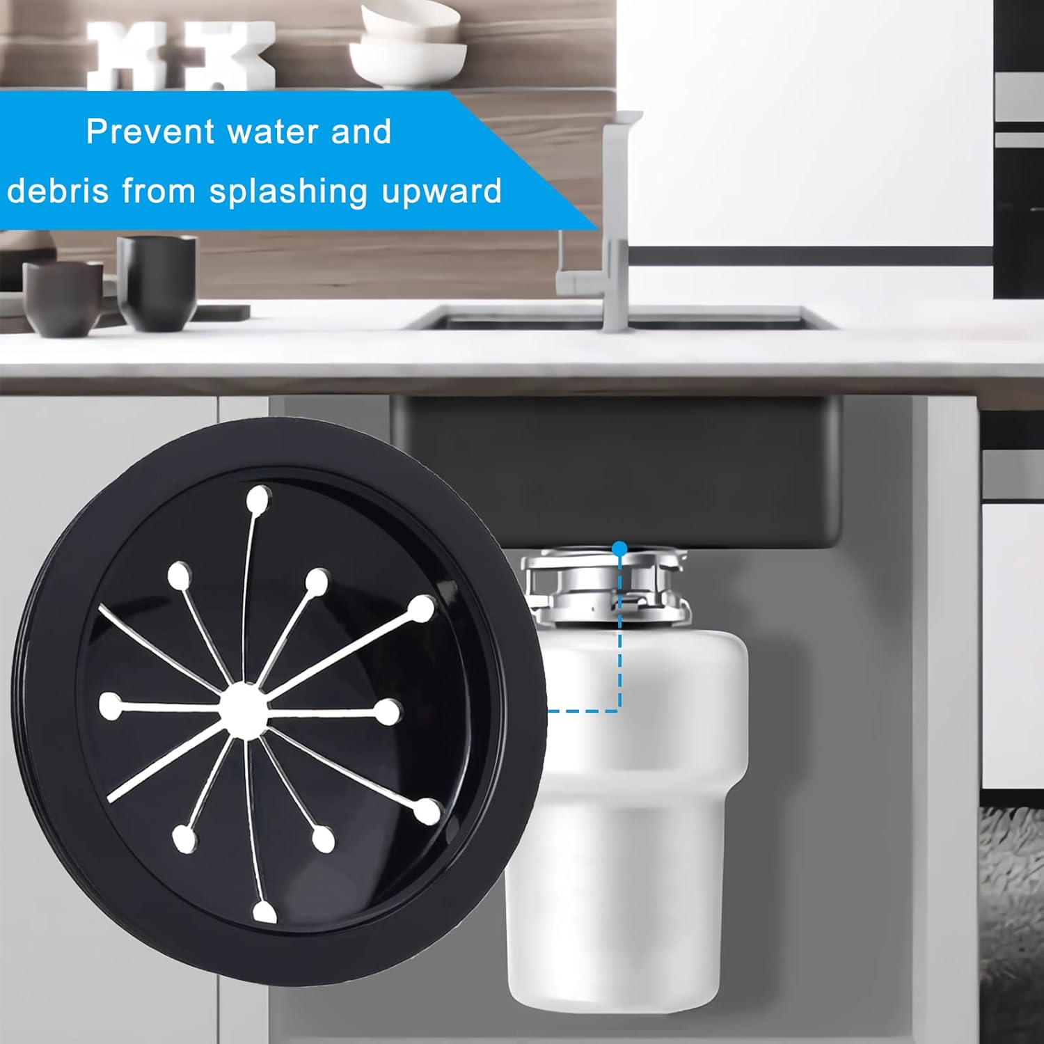 3 Packs Garbage Disposal Splash Guard Sink Baffle, 3-18 Inch Food Waste Disposer Accessories, Suitable for Waste King, Whirlaway and GE Models