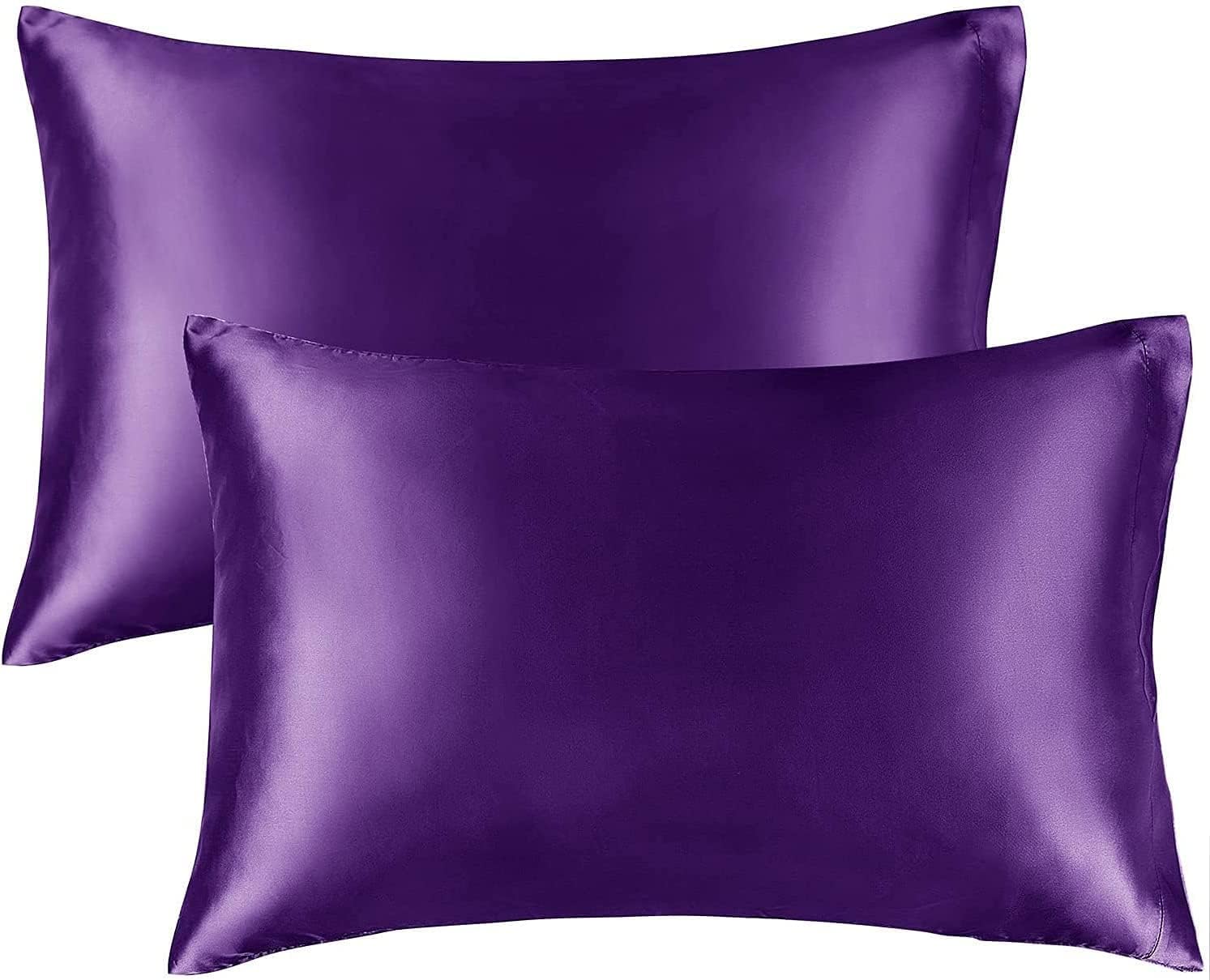 Konnect – Juego de 2 fundas de almohada turcas sedosas para cabello y piel, paquete de 2 fundas de almohada Queen con cierre de sobre, satén turco