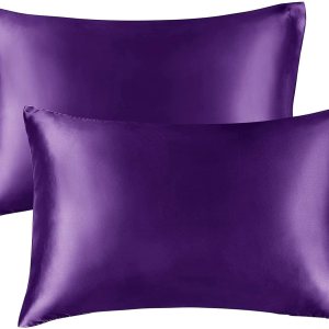 Konnect – Juego de 2 fundas de almohada turcas sedosas para cabello y piel, paquete de 2 fundas de almohada Queen con cierre de sobre, satén turco Konnect – Juego de 2 fundas de almohada turcas sedosas para cabello y piel, paquete de 2 fundas de almohada Queen con cierre de sobre, satén turco
