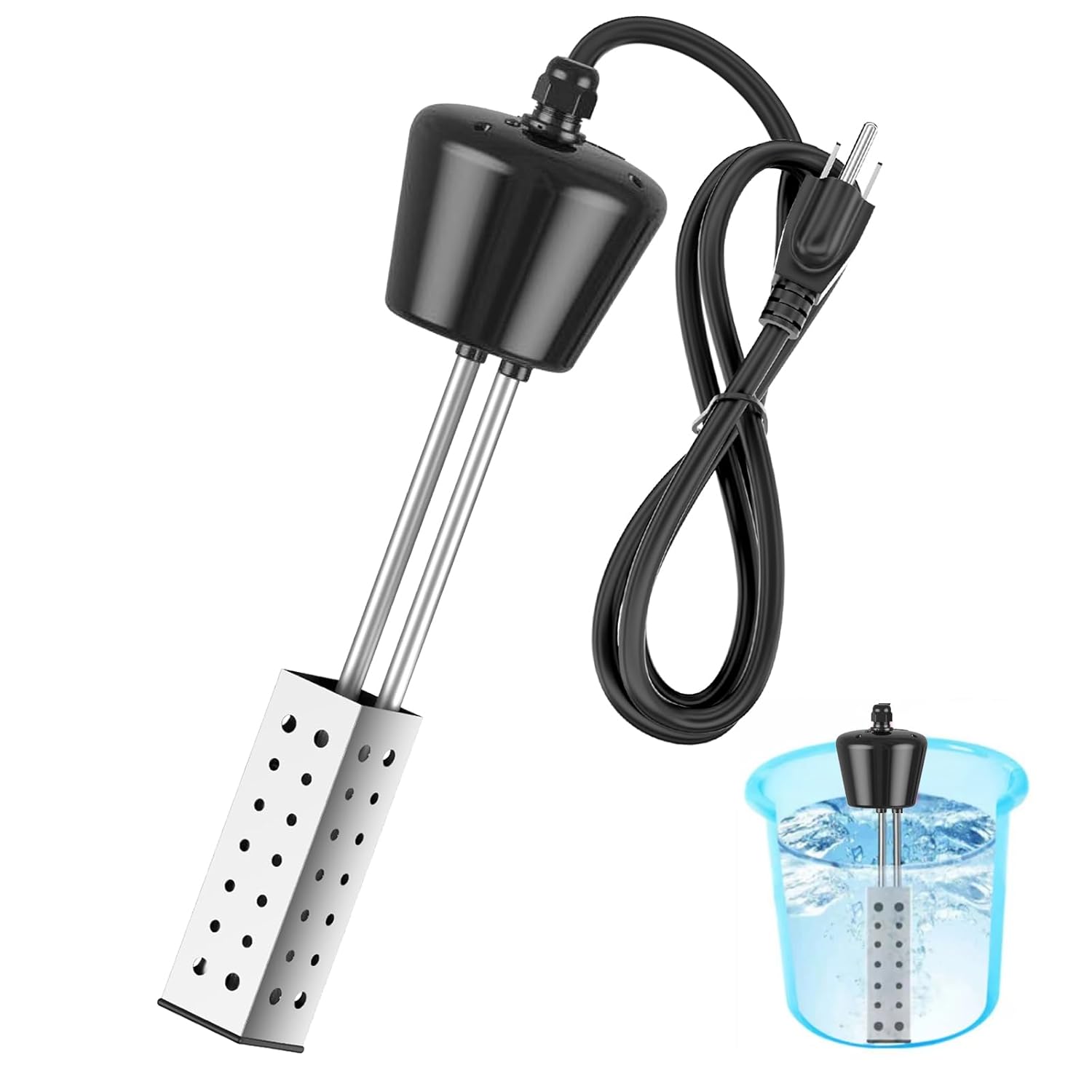 Calentador de agua de inmersión de 2000 W, diseñado para mini piscinas y bañeras inflables, calentador de piscina para piscina sobre el suelo y