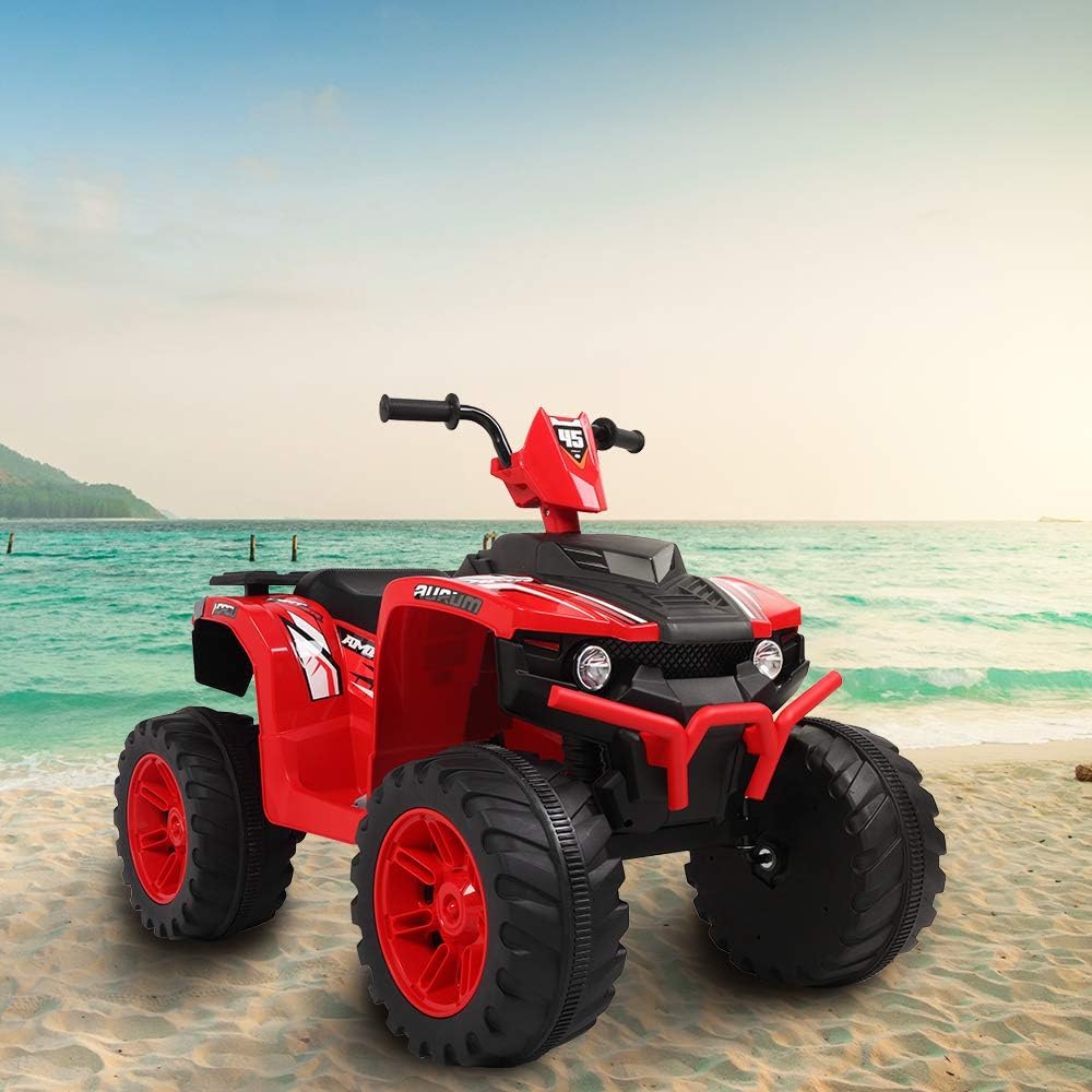 ATV para niños, vehículo eléctrico de doble unidad de 12 V con batería – Coche de juguete motorizado de 4 ruedas para 3 a 7 años – Vehículo todo