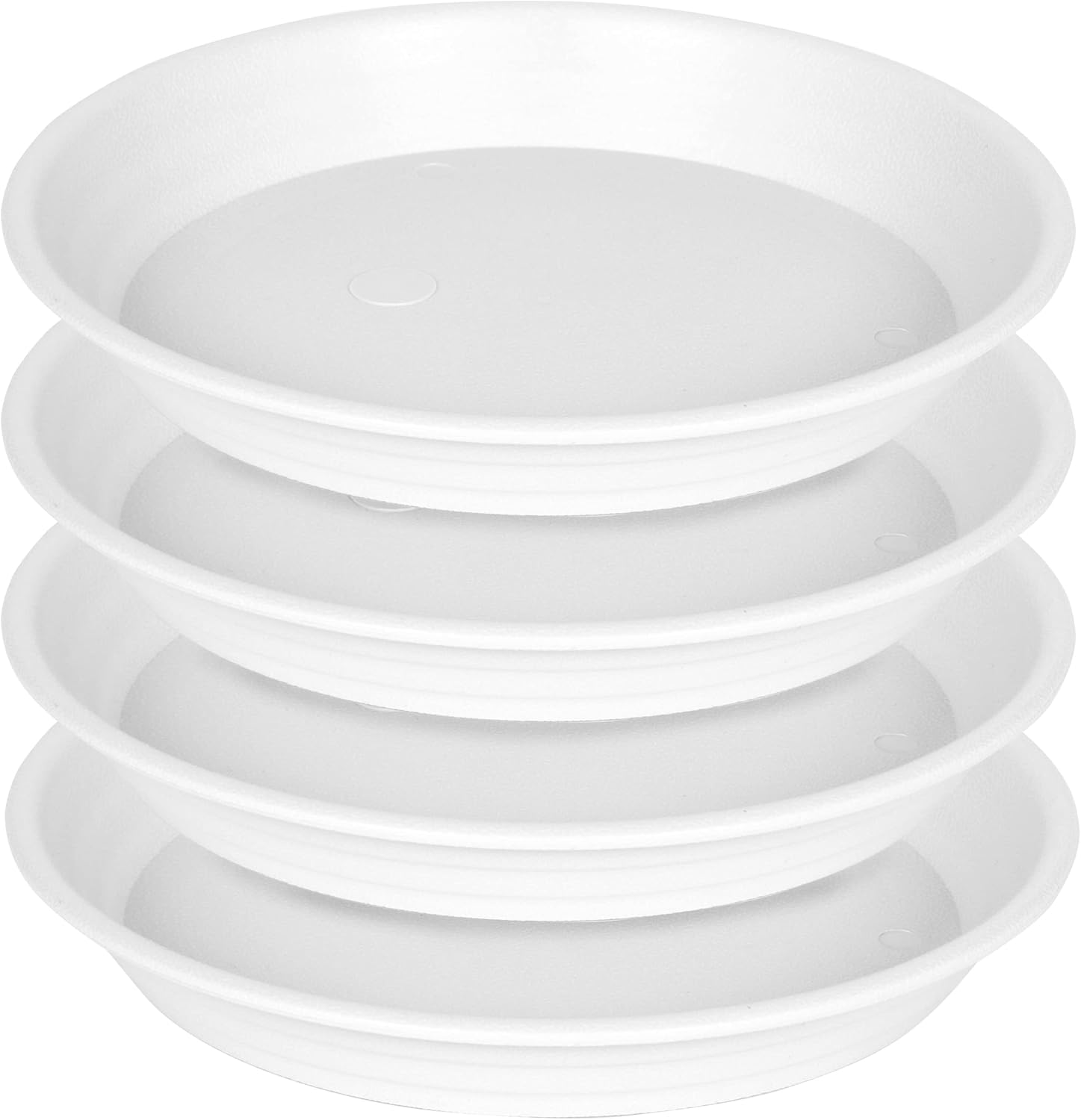 Bandeja para macetas de 8 pulgadas, 4 paquetes de 10 pulgadas (9.8 pulgadas), platillos de plástico para macetas y bandejas de goteo para interiores