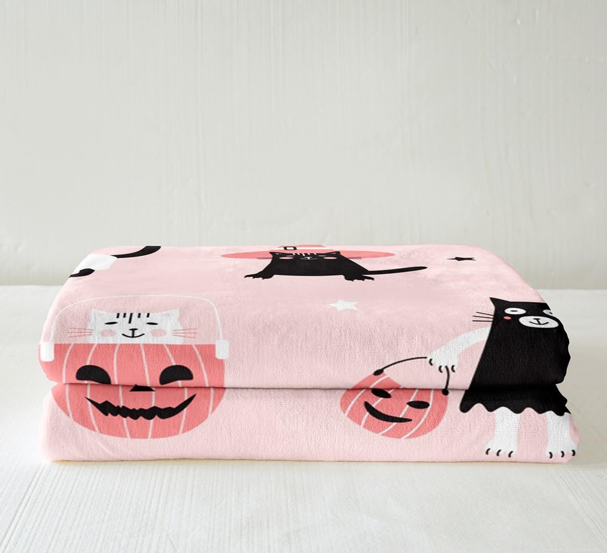 Erosebridal Manta de felpa con diseño de gatos fantasmas y fantasmas para niños, 40 x 50 pulgadas, regalo para niñas y adolescentes, manta sherpa de