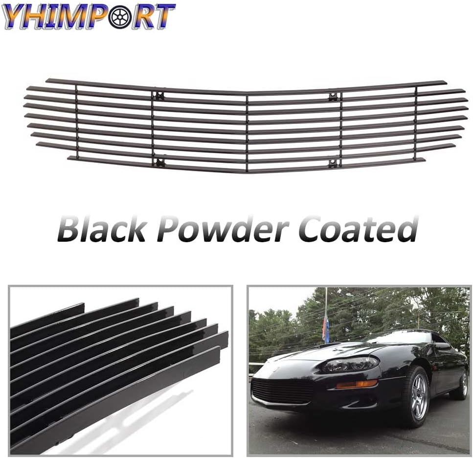 Rejilla frontal negra para Chevy Camaro 1998 1999 2000 2001 2002 2003 Chevy Camaro parte superior principal de aluminio Billet Inserto de rejilla
