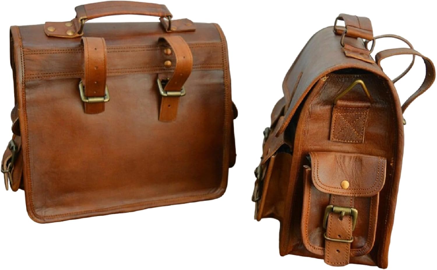 Bolsas de cuero para bicicleta, bolsa de herramientas de motocicleta, bolsa de herramientas marrón para manillar Sissy bar bolsa de viaje alforjas