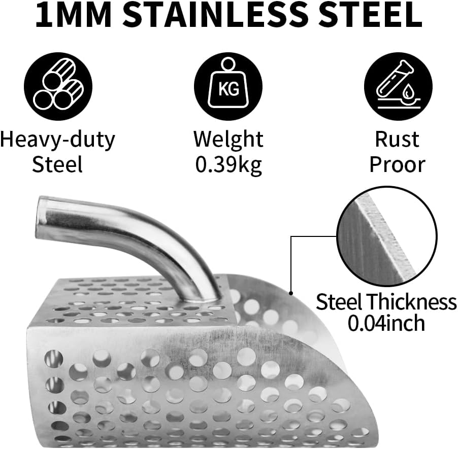Metal Detector Accessories Sand Sifter for Both Kids and Adults, Metal Detector Sand Scoop, Sand SpoonMetal Detector Shovel for Beach Digging, Beach