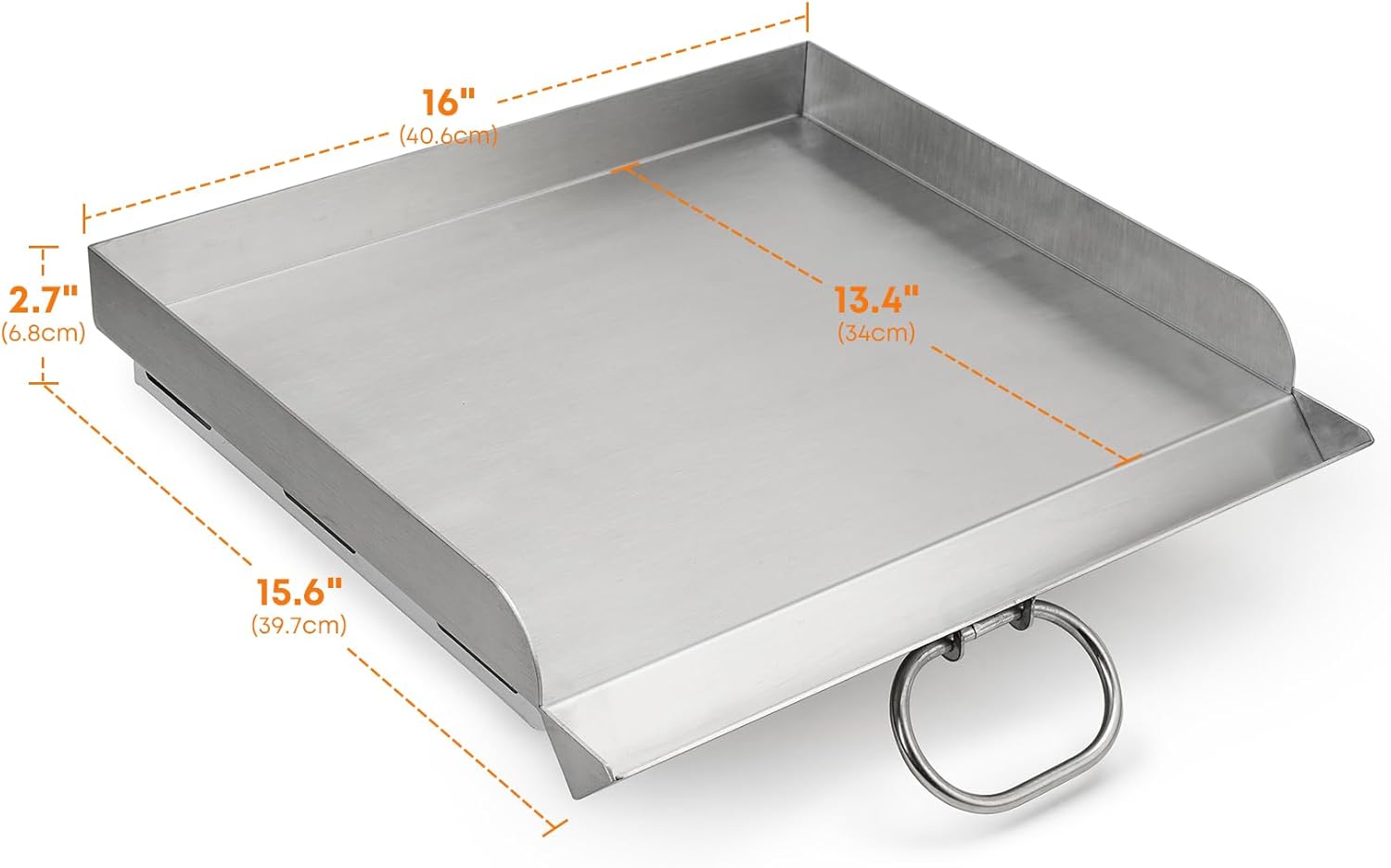 Stanbroil Plancha plana de 14 x 16 pulgadas para estufa Camp Chef, plancha de acero inoxidable para Camp Chef Explorer, Pro 60x, Expedition 2X,