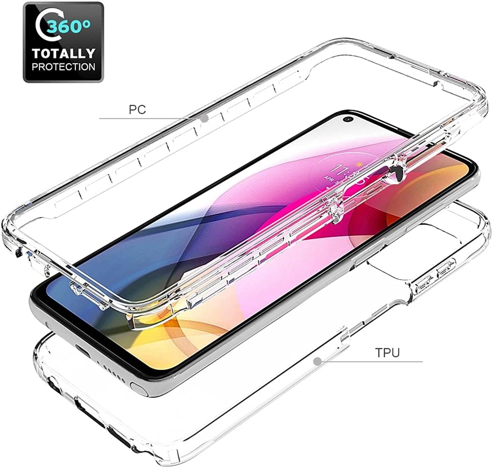 Funda para Moto G Stylus 2021 (no compatible con la versión 2020), funda para Motorola G Stylus, carcasa protectora transparente de cuerpo completo,