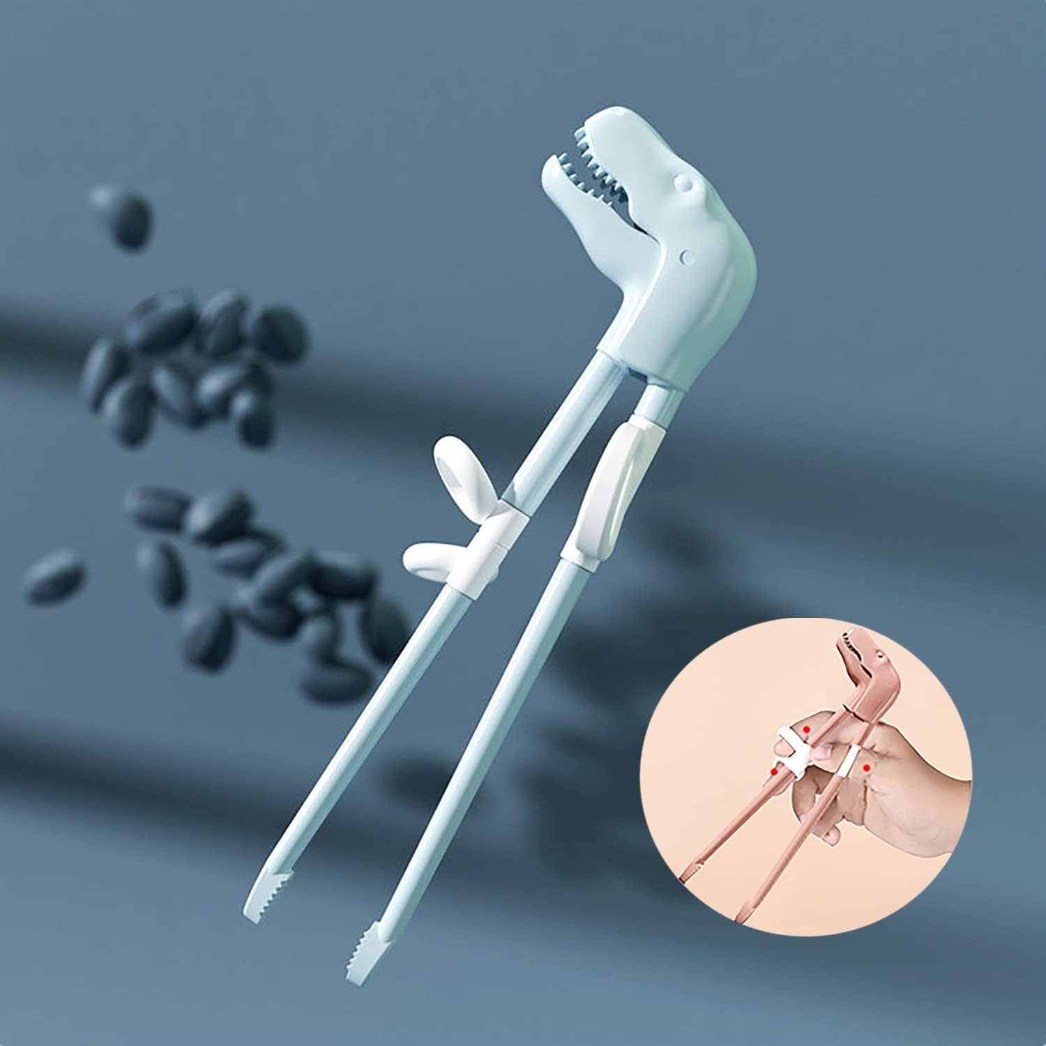Palillos de entrenamiento, 2 pares para niños, con forma de animal, para aprendizaje, antideslizantes, reutilizables y aptos para lavavajillas (rosa
