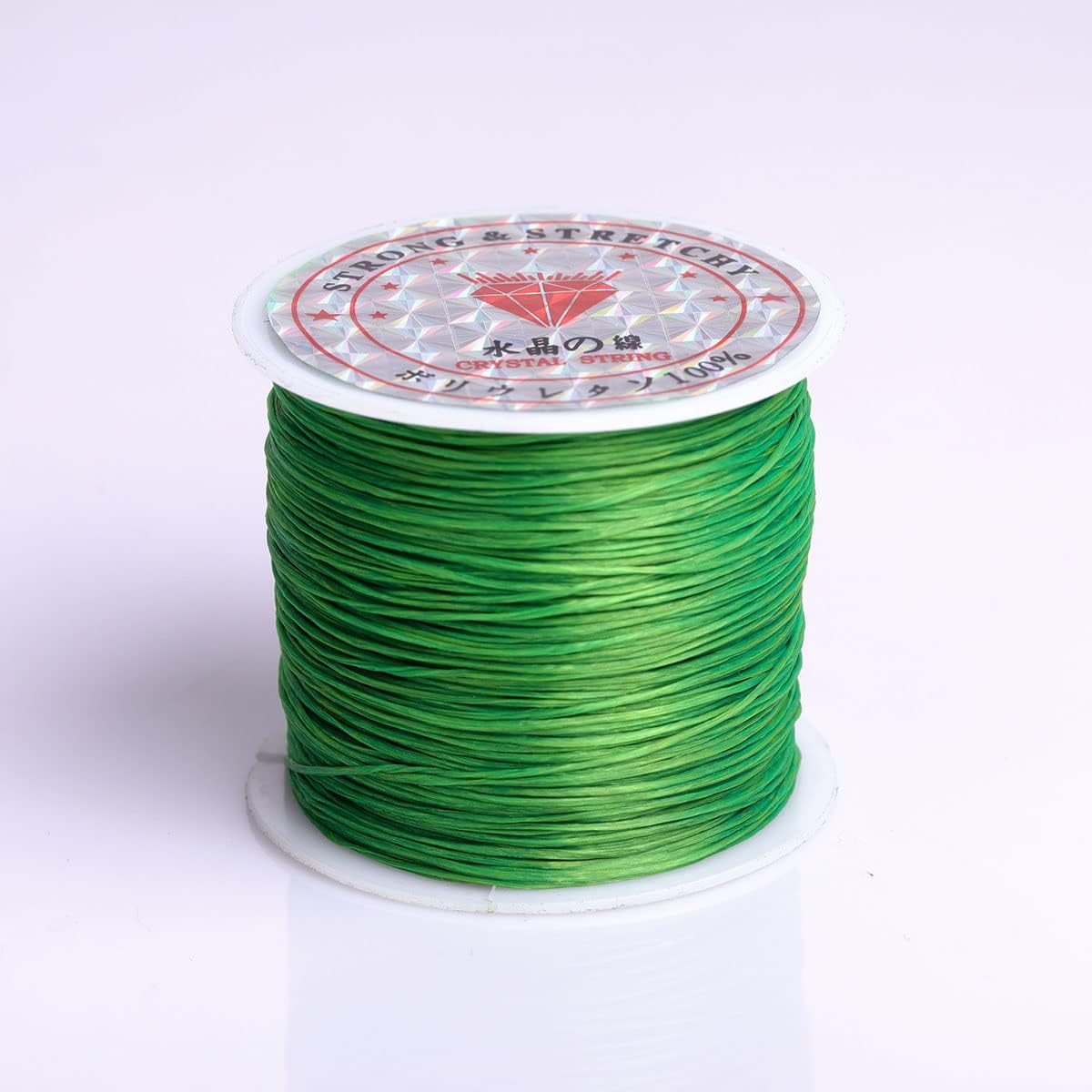 Collar de cuentas transparentes de 0.020 in, color verde, elástico, para hacer pulseras y joyas
