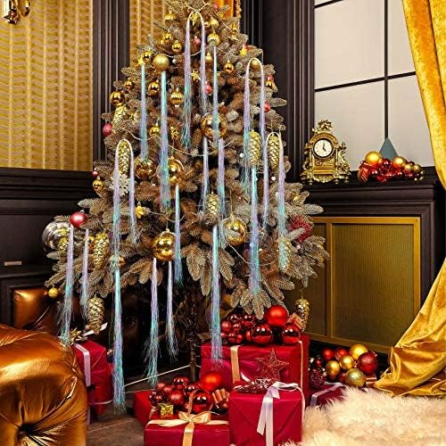 Boao Guirnalda de flecos de oropel iridiscente de 10000 hebras para decoración de árbol de Navidad, suministros de fiesta de graduación, decoración