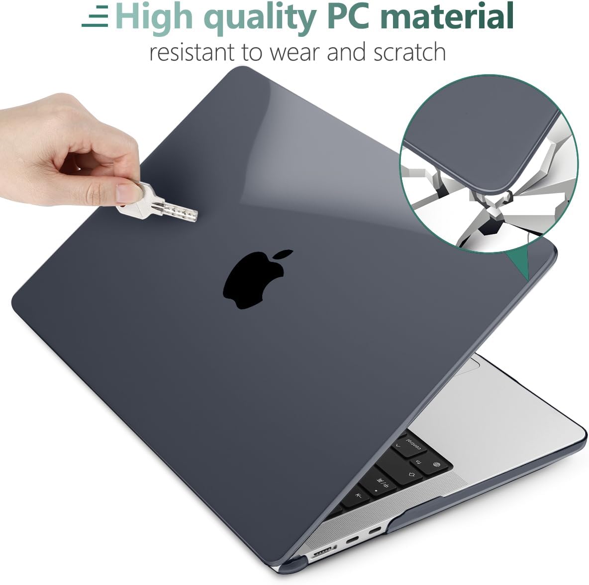 Compatible con MacBook Air 15 pulgadas 2024 2023 Release M3 A3114 M2 A2941, carcasa rígida y cubierta de teclado, protector de pantalla y adaptador