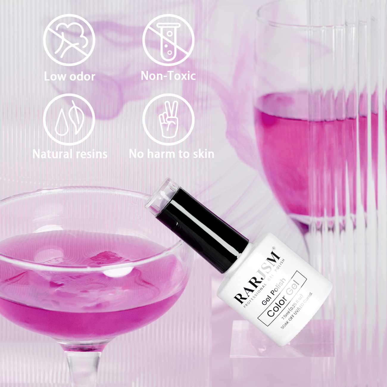 RARJSM Esmalte de uñas de gel perlado lavanda púrpura perlado concha dorada brillante sirena iridiscente esmalte de uñas de gel Soak Off LED UV