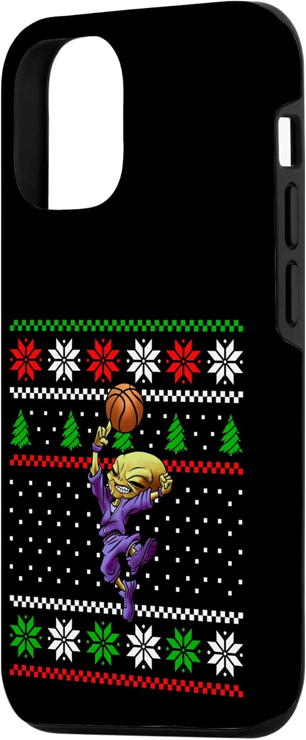 iPhone 14 Pro Alien Playing Basketball Player Christmas Funny Xmas Design Case