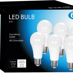 XINNUOFEI Bombillas LED A19 de 6500 K, color blanco frío, 12.3 W, base de tornillo mediano E26, 1710 lúmenes, equivalentes a 100 W, bombillas LED no XINNUOFEI Bombillas LED A19 de 6500 K, color blanco frío, 12.3 W, base de tornillo mediano E26, 1710 lúmenes, equivalentes a 100 W, bombillas LED no