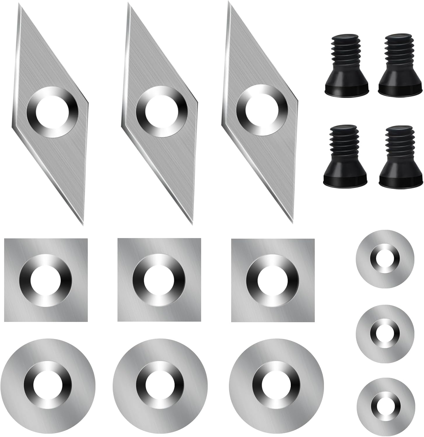 Juego de 16 piezas de cortador de carburo, herramientas de torno de carburo de tungsteno para herramientas de torneado de torno de madera,