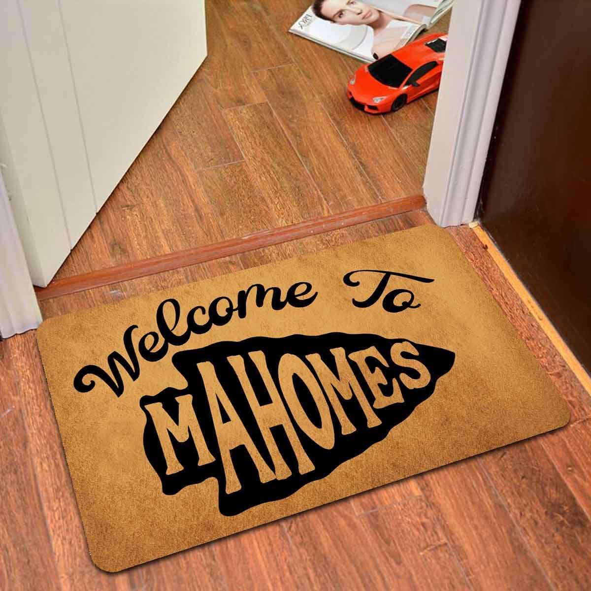 Divertido tapete de bienvenida para interiores (23.7 x 15.9 pulgadas) Welcome to Mahomes, regalo de broma para el hogar, decoración de interiores,