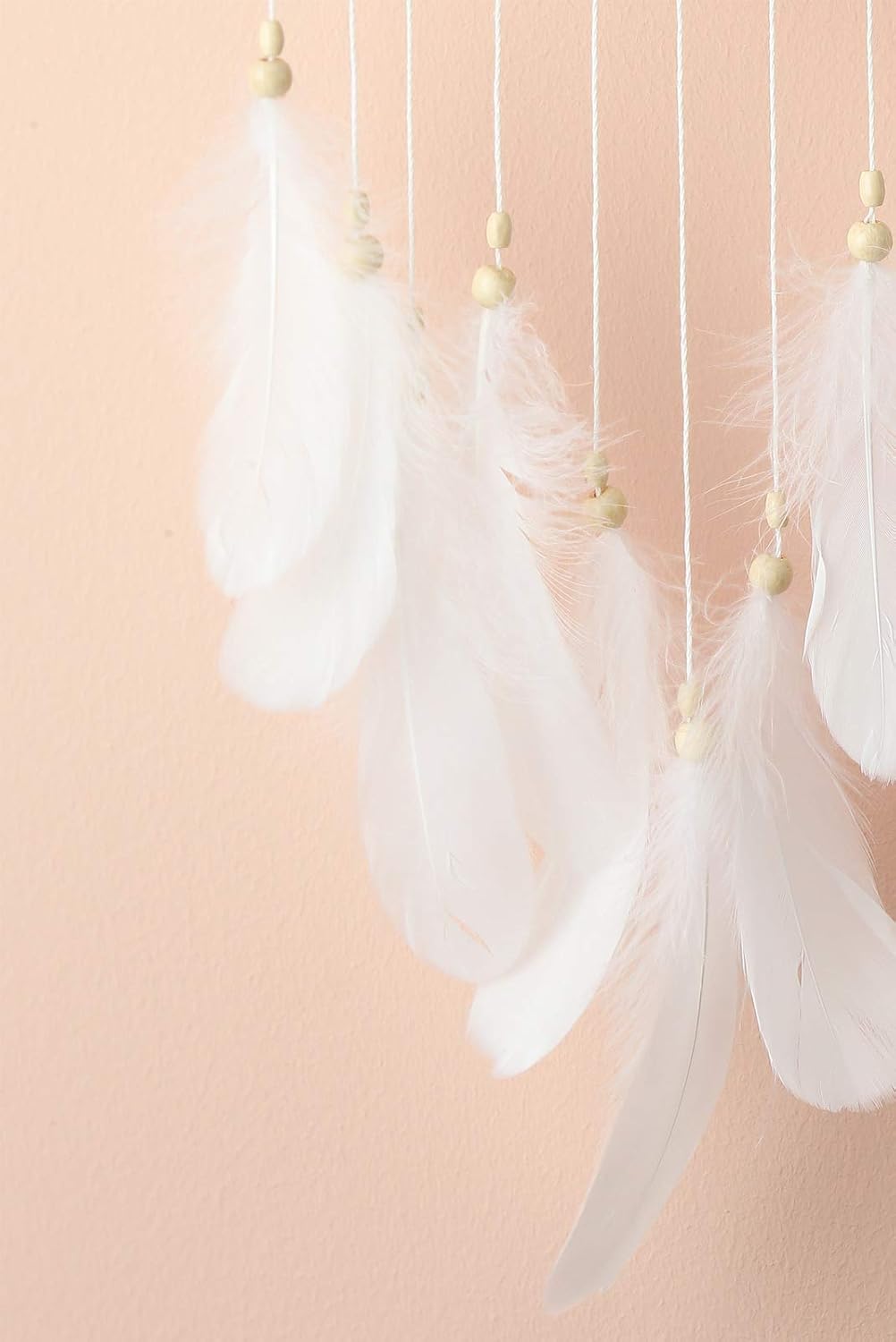 Atrapasueños blancos para dormitorio, decoraciones colgantes hechas a mano con plumas blancas de encaje atrapasueños móvil para decoración de