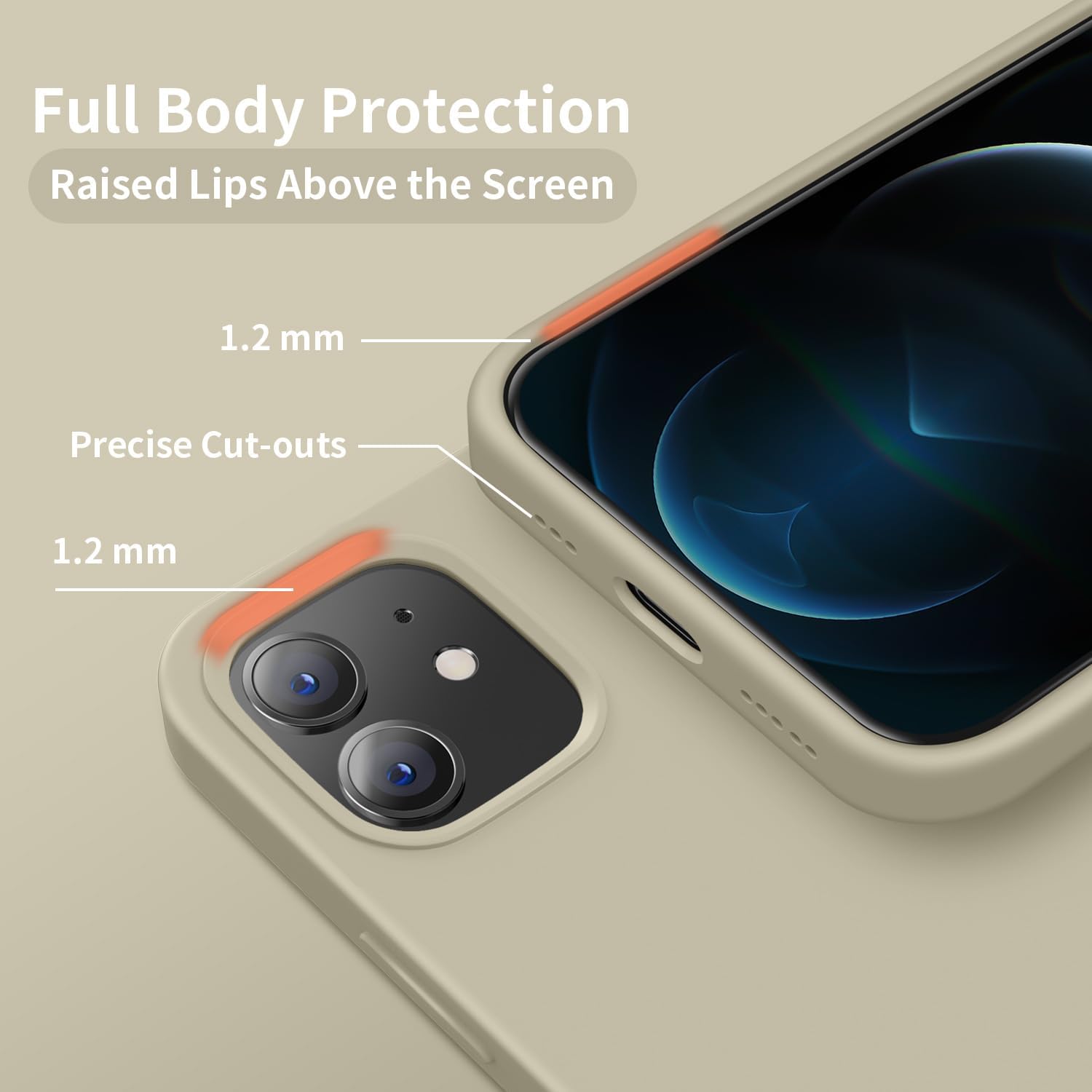 Cordking Funda diseñada para iPhone 12, diseñada para iPhone 12 Pro, funda de silicona a prueba de golpes con forro de microfibra suave antiarañazos