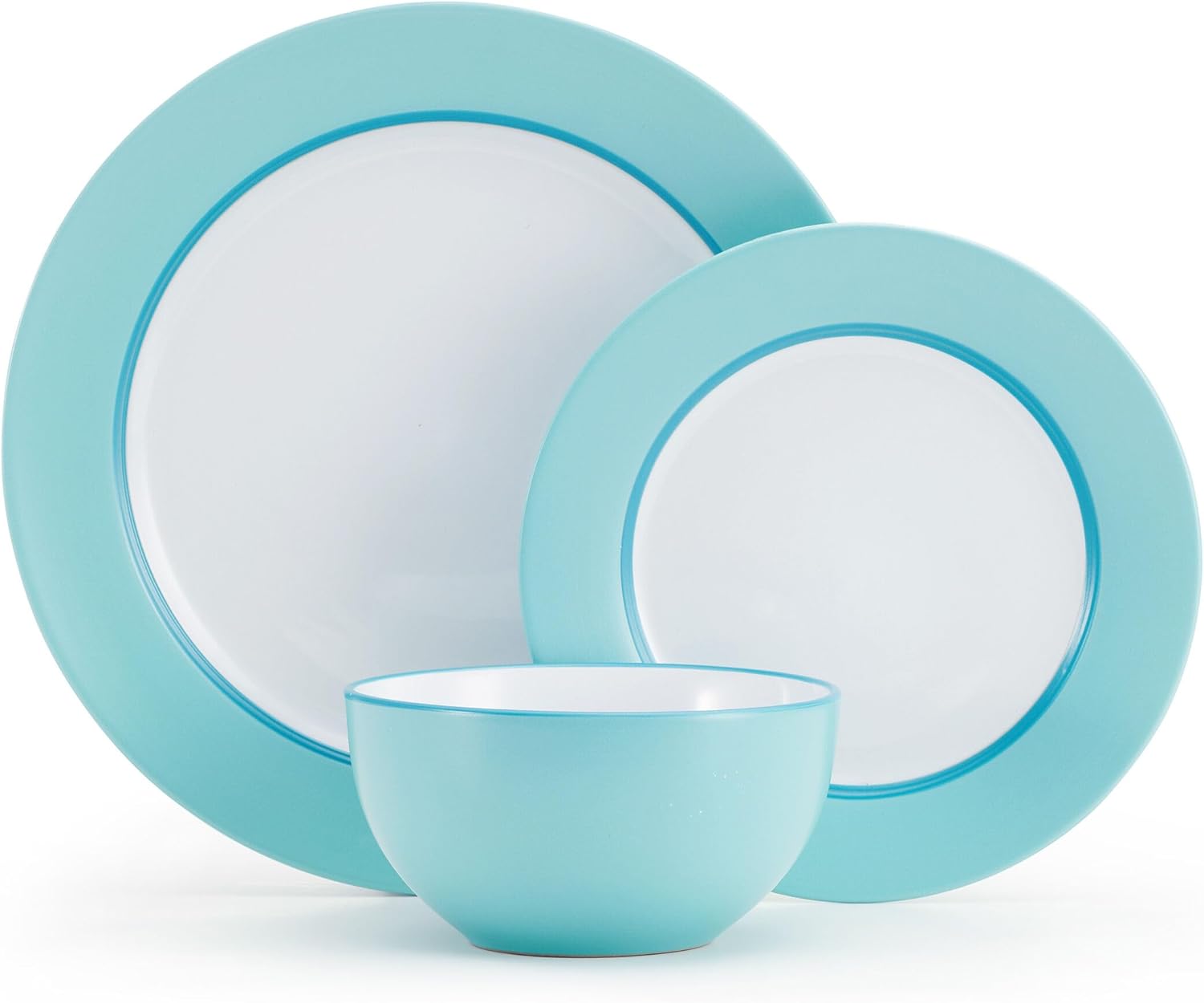 Pfaltzgraff Grayson Teal – Juego de vajilla de 12 piezas, servicio para 4