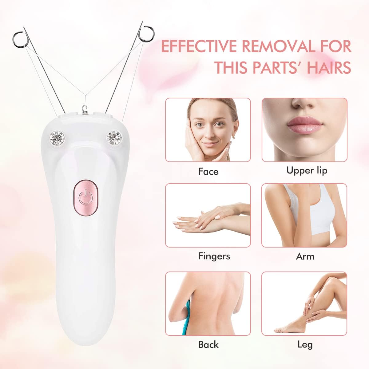 Removedor de vello facial, depiladora eléctrica inalámbrica para mujer, depiladora de hilo facial, depiladora de belleza para mujer, removedor de