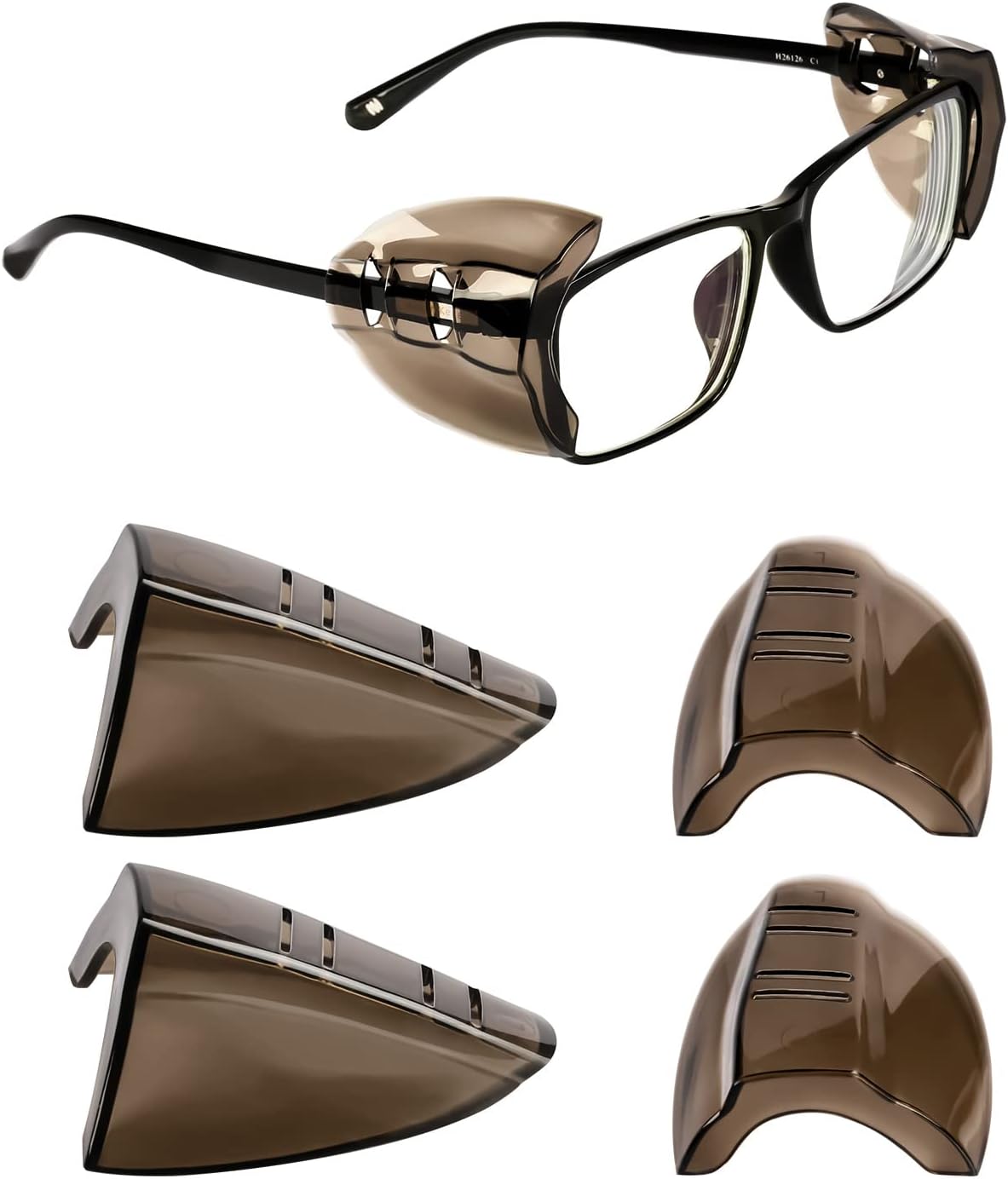 24 Pairs Eye Glasses Side Shields, Flexible Slip on Side Shields for Prescription Glasses Fits Small to Medium Eyeglasses
