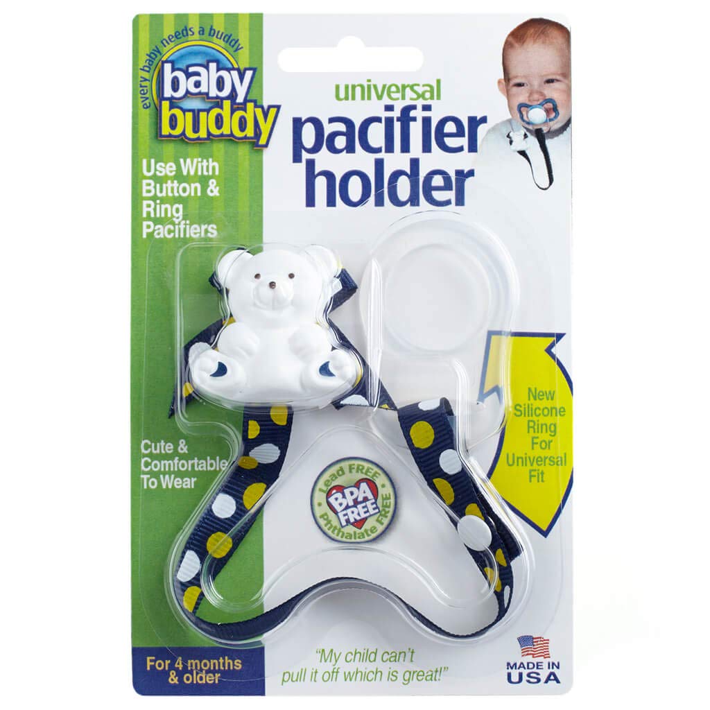 Baby Buddy Clip universal para chupete – Se ajusta al paci o se fija con anillo de silicona de ajuste universal, clip para chupete, para bebés de 4
