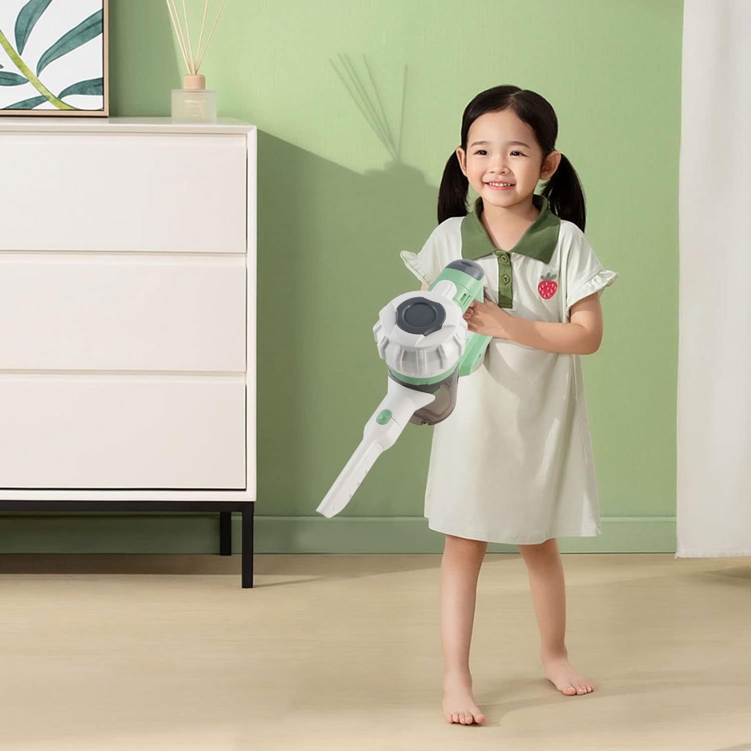 BAYMI Aspiradora 3 en 1 para niños que realmente funciona, juego de limpieza al vacío de juguete para niños a partir de 3 años, divertido juguete de