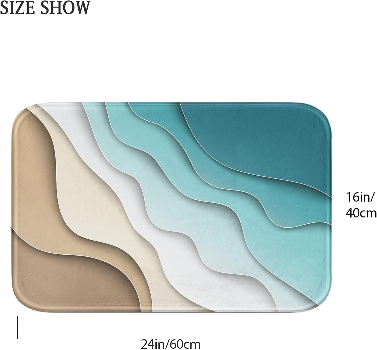 Britimes Tapetes de baño para baño, tapetes de baño antideslizantes, cubierta lavable de playa abstracta, tapete para decoración de baño, 16 x 24