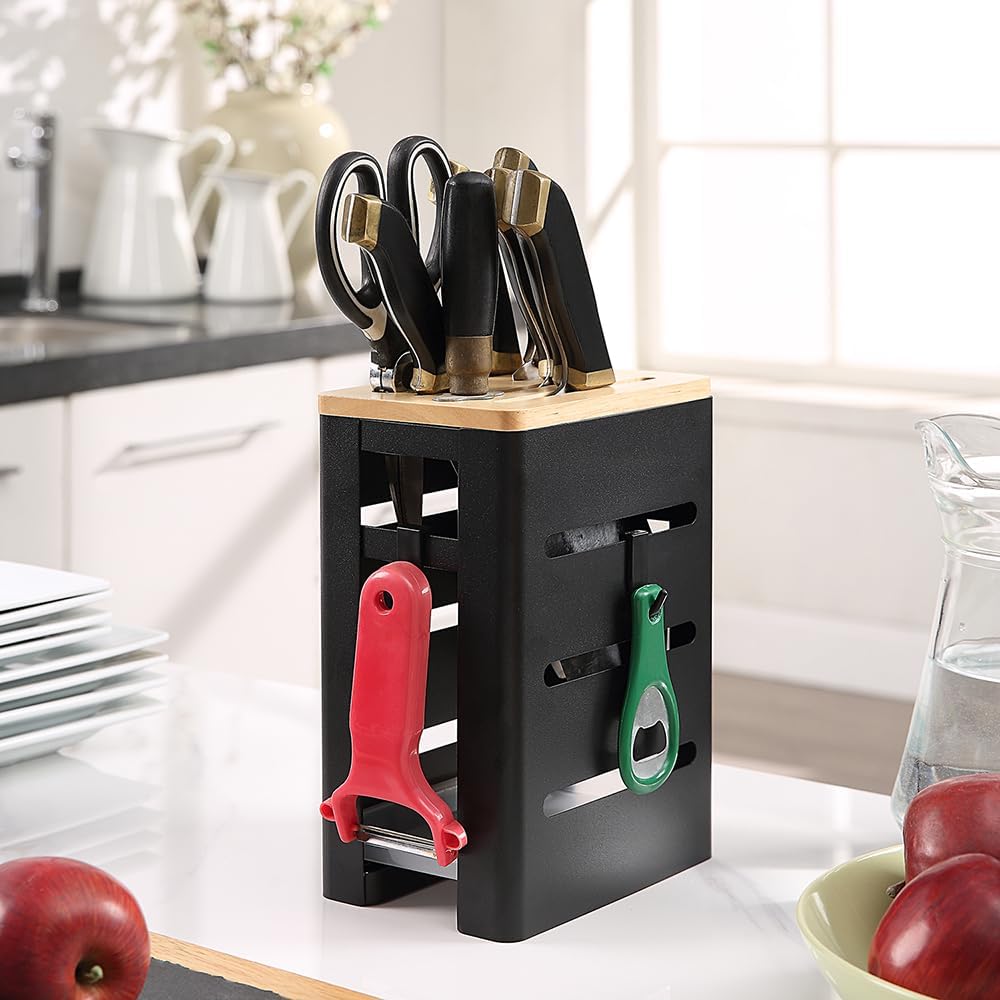 Soporte para bloque de cuchillos, organizador de cuchillos de cocina, soporte de almacenamiento de 8 ranuras, soporte para cuchillos de bloque de