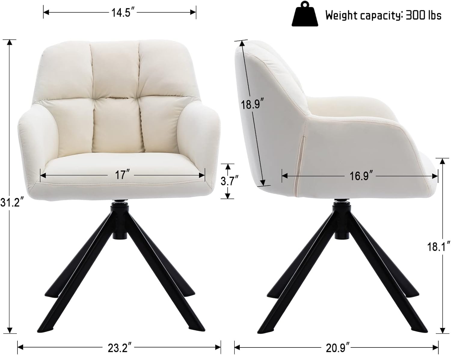 Lei Yu Shunzhi Cómoda silla giratoria de escritorio con acento de terciopelo sin ruedas, tarea de computadora con brazo de respaldo medio para
