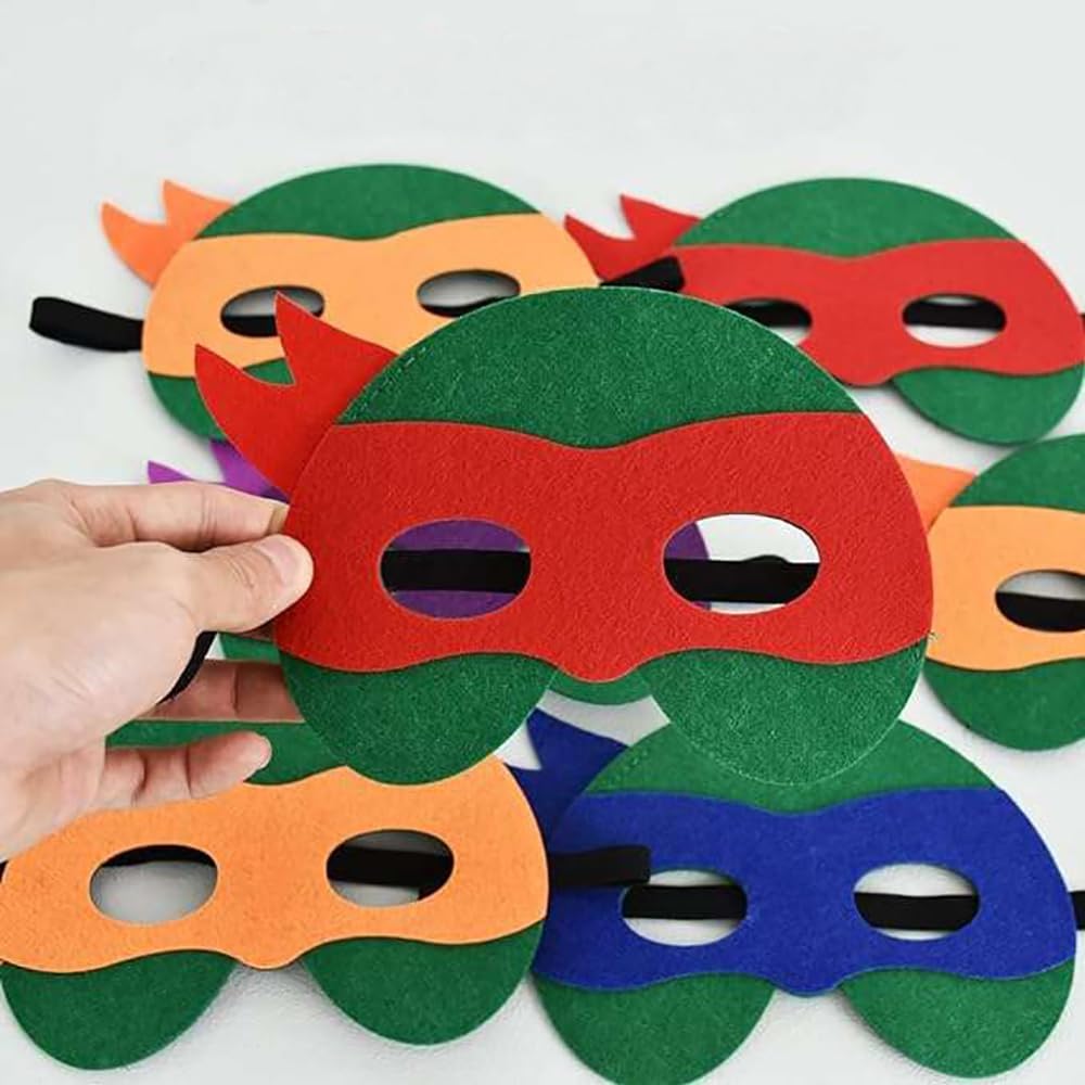 BOLCOWE Turtle Mask for Kids Felt Party Favors Birthday Party Cosplay for HalloweenChristmasTheme Role-playing