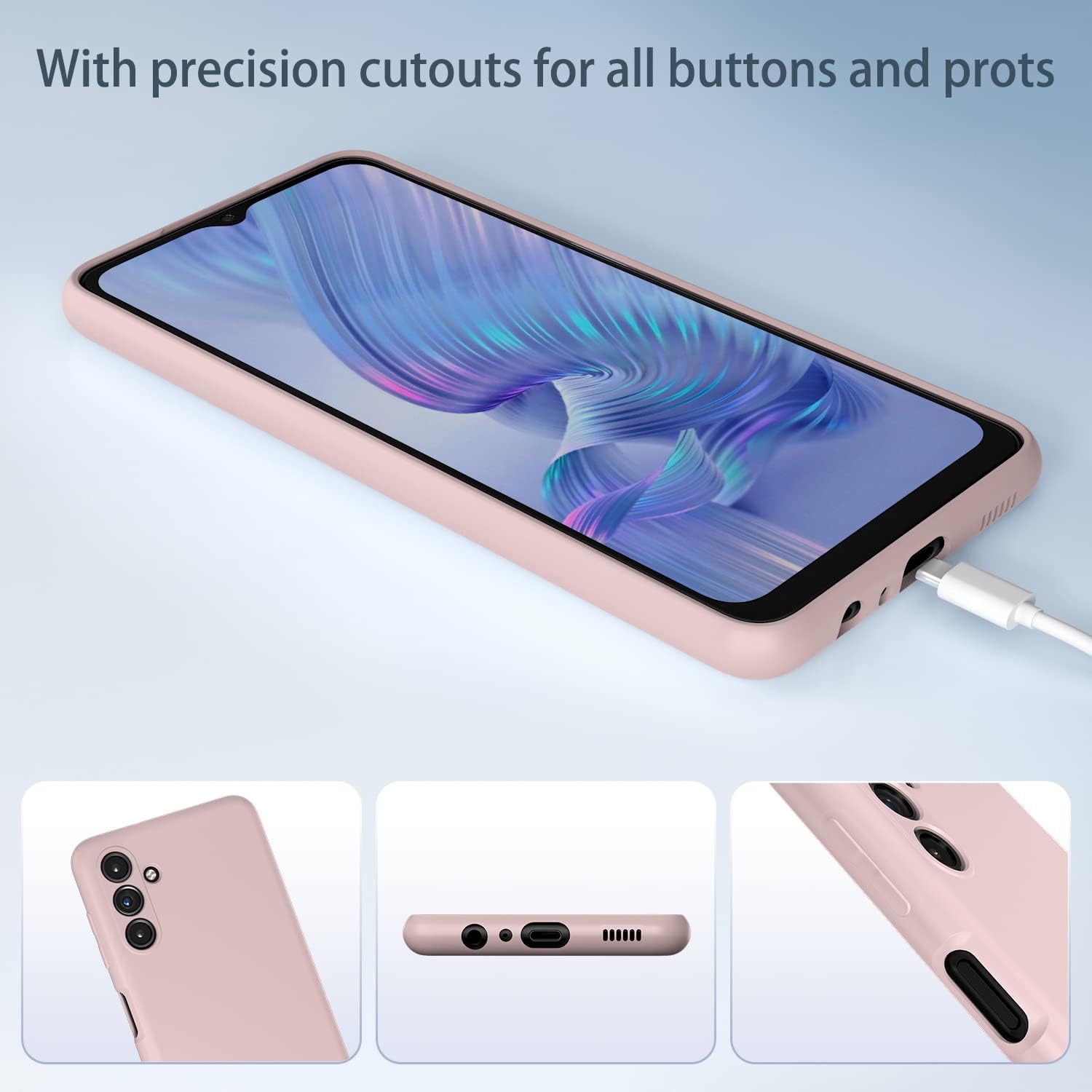 Boaixiaen Funda para Samsung Galaxy A13 5G, protección de cuerpo completo de TPU suave de silicona rosa para modelo de 6.5 pulgadas