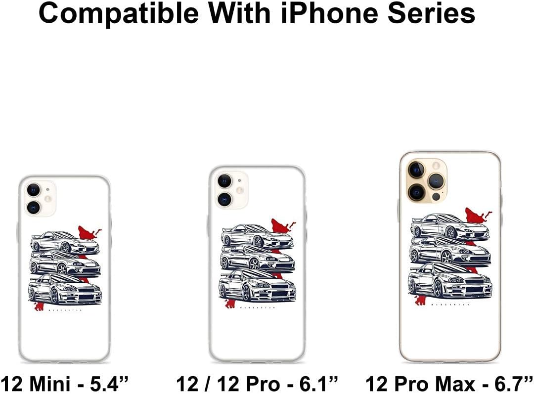 Funda compatible con iPhone 11 JDM Crew Rx7 Skyline GTR Supra Collection protectora flexible suave TPU transparente funda de teléfono diseño fresco