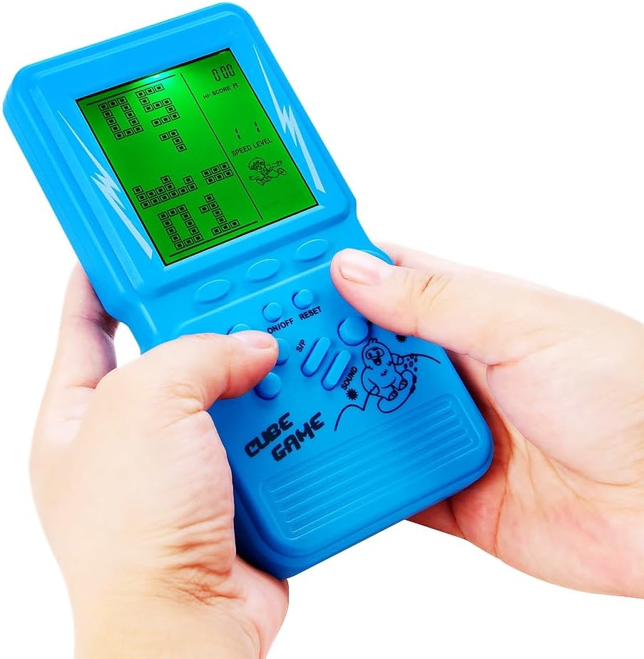 CZT Nueva consola de juegos de bloques retro con retroiluminación verde, pantalla grande, más conveniente para jugar, rompecabezas clásico de