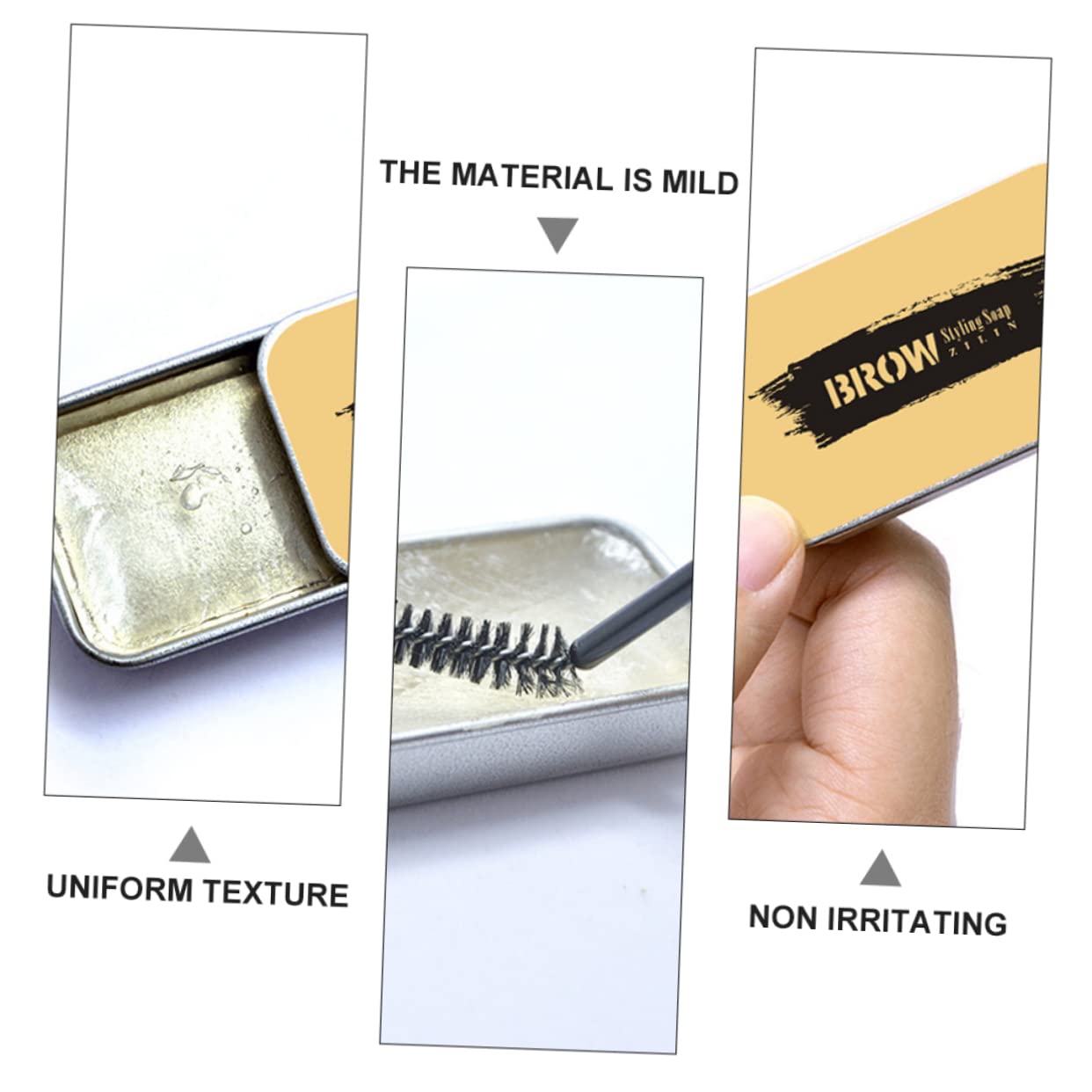 ADOCARN 3 juegos de cejas, crema para cejas Cosméticos de maquillaje para cejas Cera para dar forma a jabón Cera de gel duradero Jabón para cejas